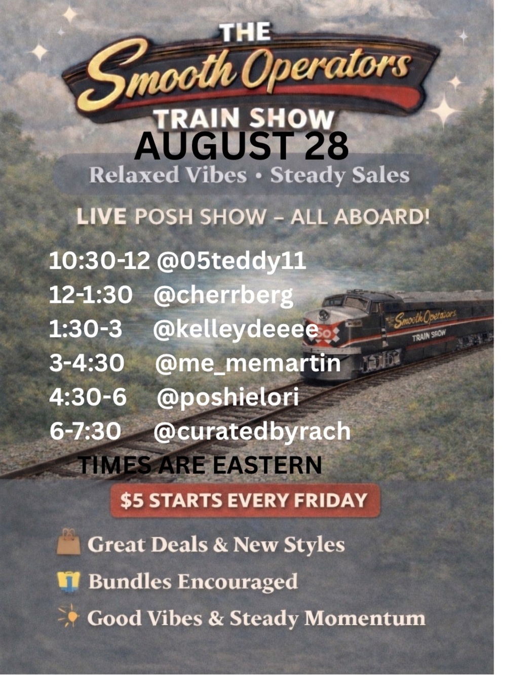 🚂 The Smooth Operators 🚂 is LIVE now Every Friday Train Show - Picture 1 of 2